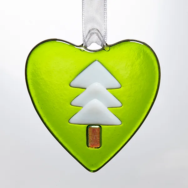 Weihnachtlicher Anhänger aus Glas mit Band