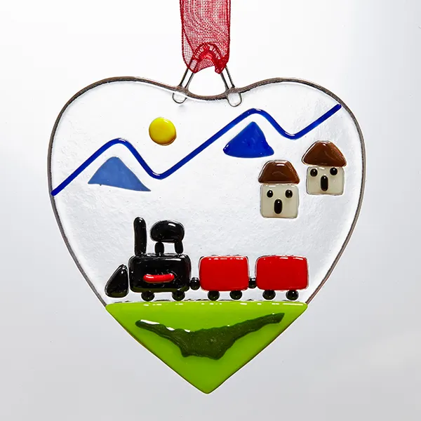 Weihnachtlicher Anhänger aus Glas mit Band