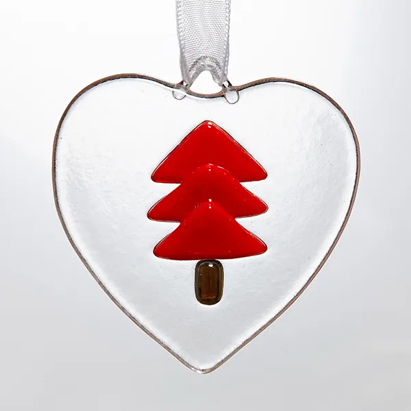 Weihnachtlicher Anhänger aus Glas mit Band