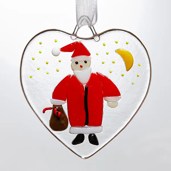 Weihnachtlicher Anhänger aus Glas mit Band